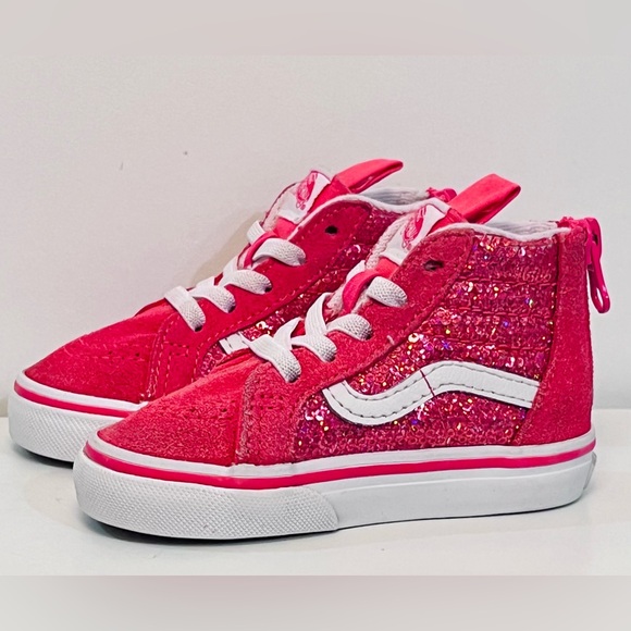 Vans Sk8-Hi Pink Sequins Toddler 5.5 - Picture 2 of 6